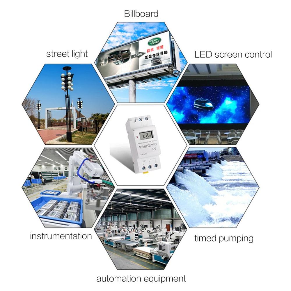 Sinotimer TM616B-2 30A 220V Elektronische Wekelijkse Programmeerbare Digitale Schakelklok Relais Timer Timer Din Rail Mount