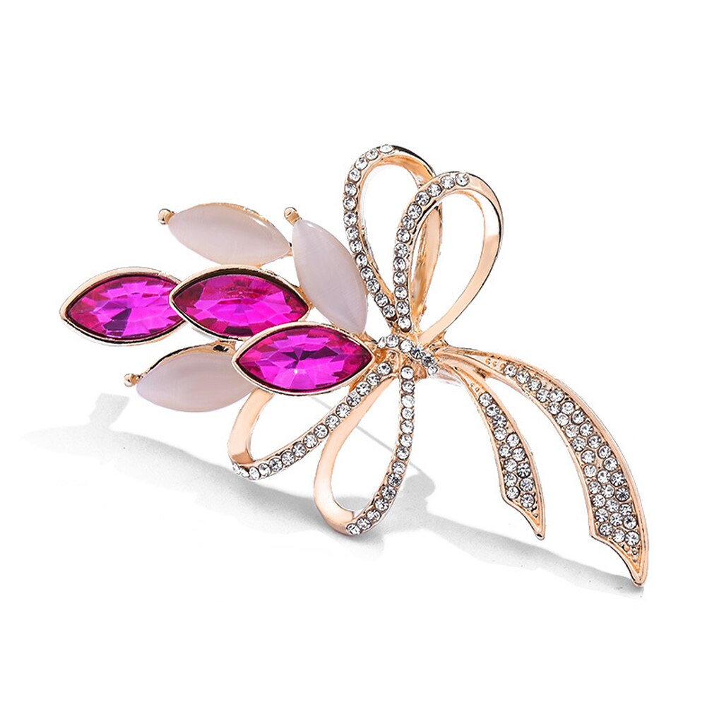 Broche fleur en pierre opale à la , accessoires de vêtement, d'anniversaire pour femmes, broche en strass: Plaqué or antique