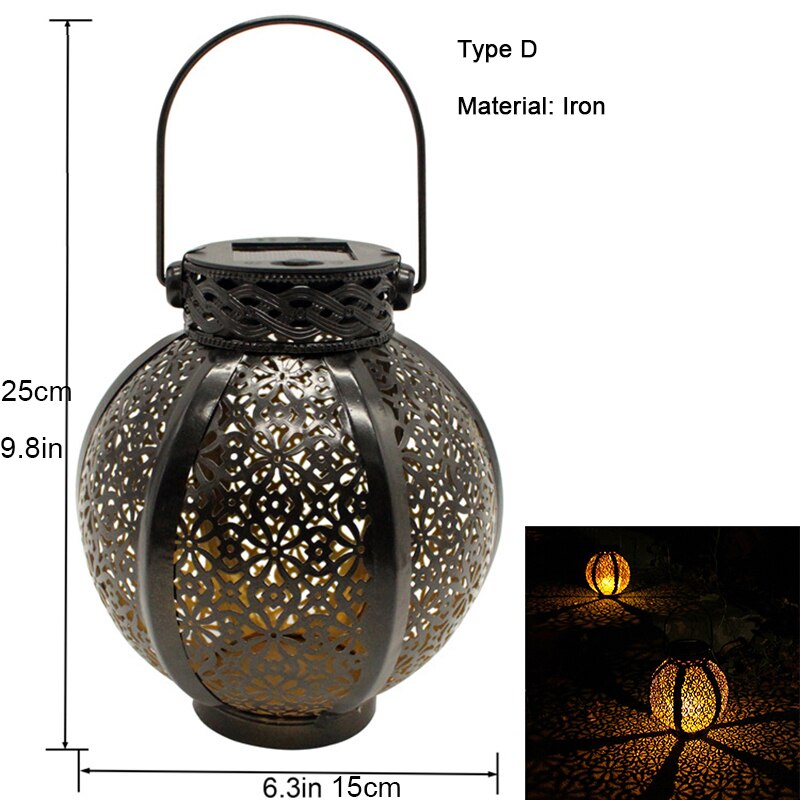 Solar LED Light Outdoor Solar Powered Lamps Waterproof Garden Decoration Lantern Street Balcony Sunlight Landscape Yard Light: Type D