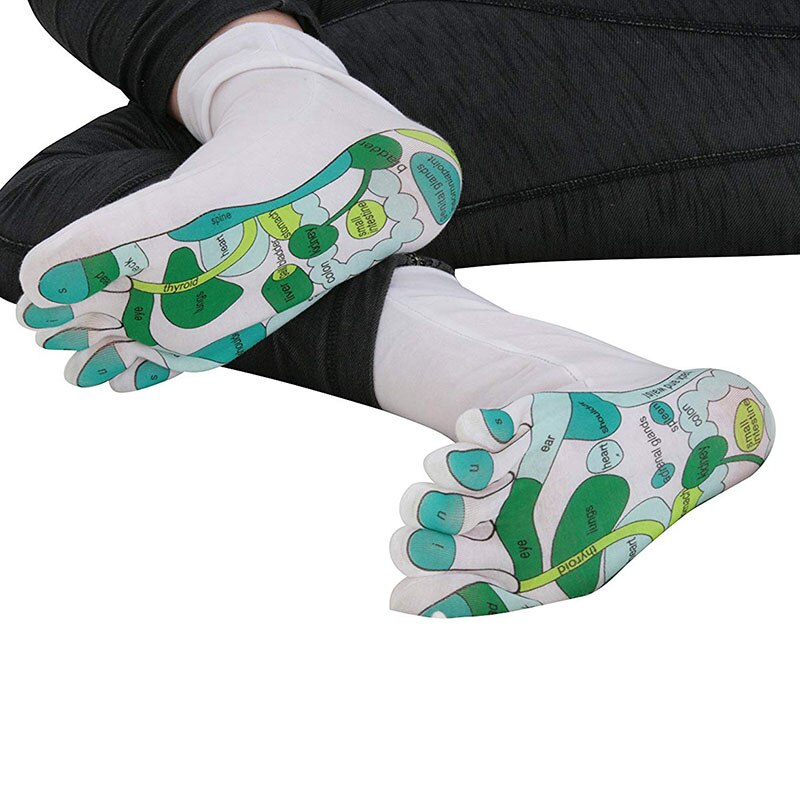 Women Men Reflexology Socks Single Toe Far East Healing Principles Sock #20