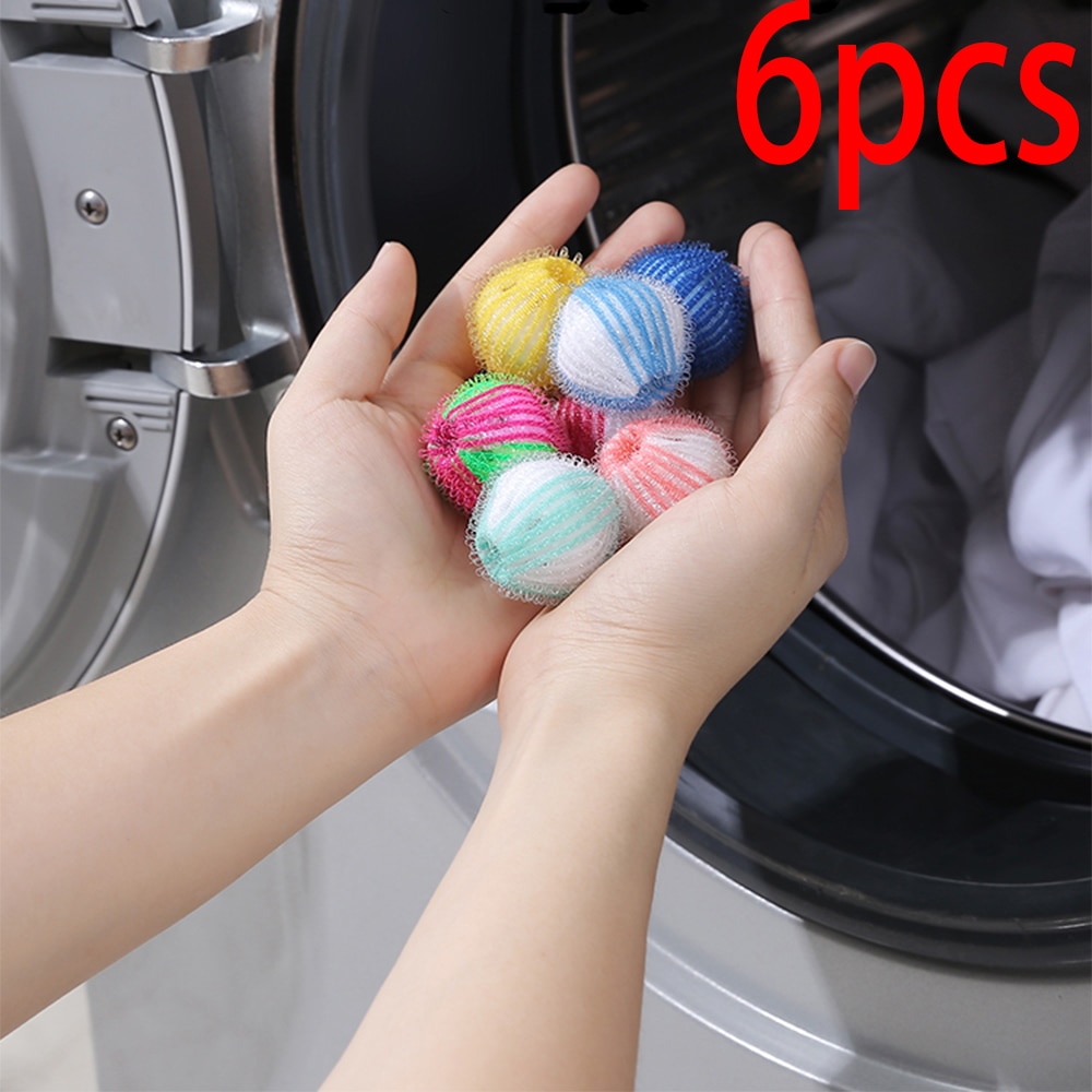 6pcs Nylon Laundry Ball Decontamination Washing Machine Washing And Protecting Ball Sticking Hair Removal Cleaning Ball