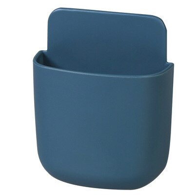 Boîte de rangement murale en plastique, support de télécommande, décoration de la maison, boîte de rangement de cosmétiques, support mural: S-Blue