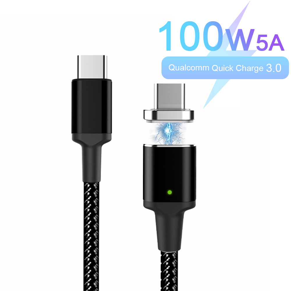 100W 5A Magnetische USB Typ C PD Kabel Super Schnelle Lade Daten Kabel 1,8 m für MacBook Pro Samsung galaxy S10 S9 Huawei P30 USB-C
