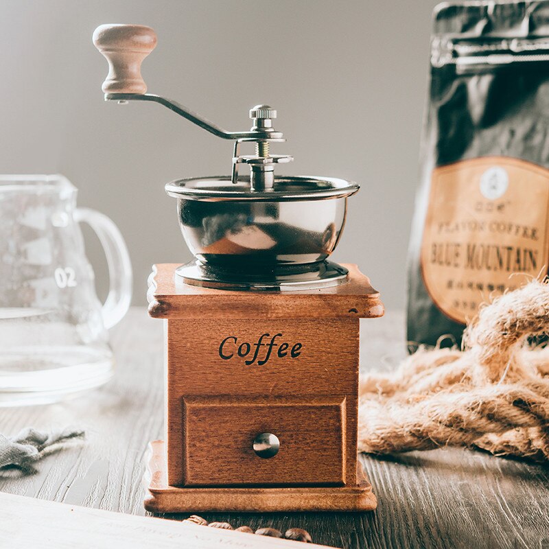 Hand-Cranked Grinder Coffee Bean Grinder Household Small Coffee Grinder Integrated Manual Retro Hand Grinder Coffee Machine
