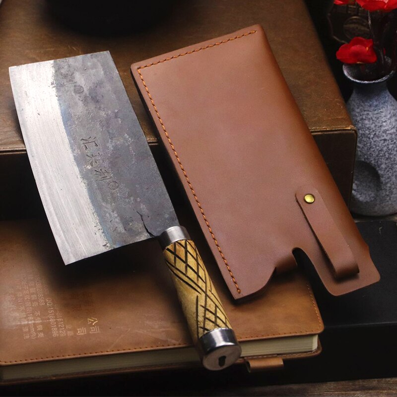 Old handmade kitchen bone knife traditional forging craft bone chopping meat cutting knife chef commercial knife: L-caidao6A