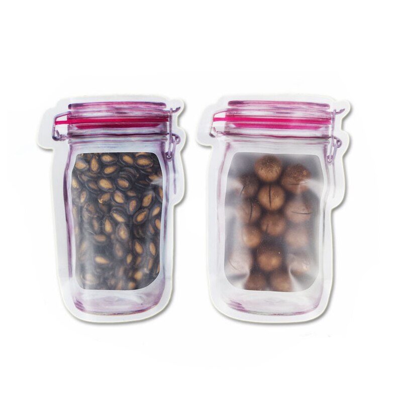 27 stks Mason Jar Voedsel Saver PE Zakken Keuken Korrels Opslag Zakken voor Suiker Kruiden Zip Lock Tassen voor Snack organizer BPA Gratis