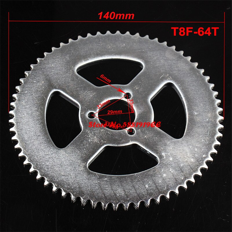 38 44 54 64 74 tann 38t 44t 54t 64t 74t t8f 35mm bakhjul mini moto atv quad dirt pit pocket bike cross 47cc 49cc deler