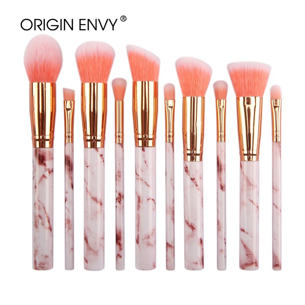 ORIGIN ENVY 10 Pcs makeup brush Set tools Powder Foundation Eyeshadow Lip Eyeliner Blush Marble Face Makeup Brushes: 10pcs-1