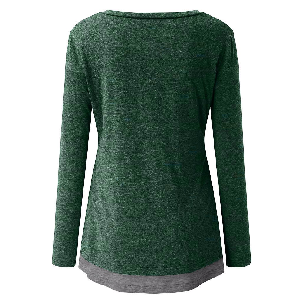 Maternity Clothes Long Sleeve Nursing Top Breastfeeding Clothes Patchwork Pregnancy Shirt Pregnant Clothes zwangerschaps kleding