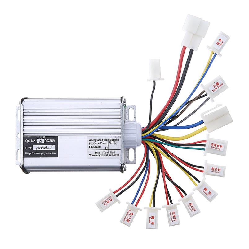 Dc 36v 1000w borstad regulator hastighet dc motor controller scooter cykel e-cykel elmotor tillbehör