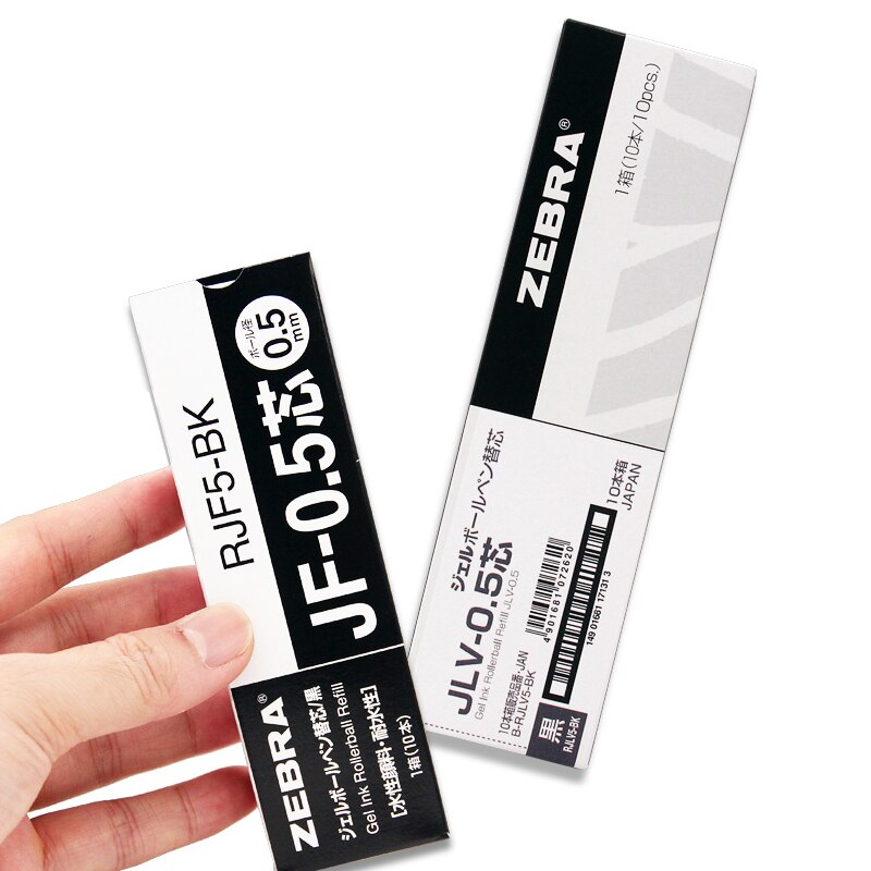 10Pcs Japan Zebra JF-0.5 Gel Pen Refill Geschikt Voor JJ15 JJZ49 JJ31 JJ55 Zwart/Rood/Blauw/blueblack Kleur
