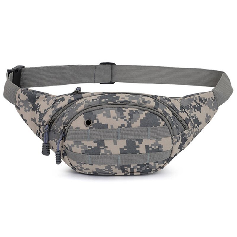 Multifunktionel udendørs sports camouflage talje tasker bjergbestigning kører mobiltelefon tasker  zj55: Grå
