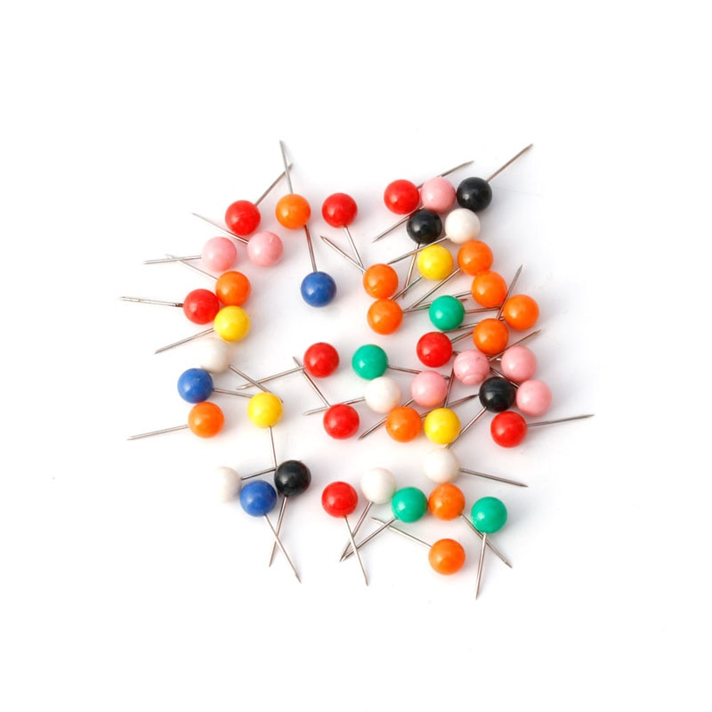 50pcs/Set Office Thumbtacks Push Pins Metal Pin Office&amp;School Supplies Cork Wall Nails Photo Wall Studs
