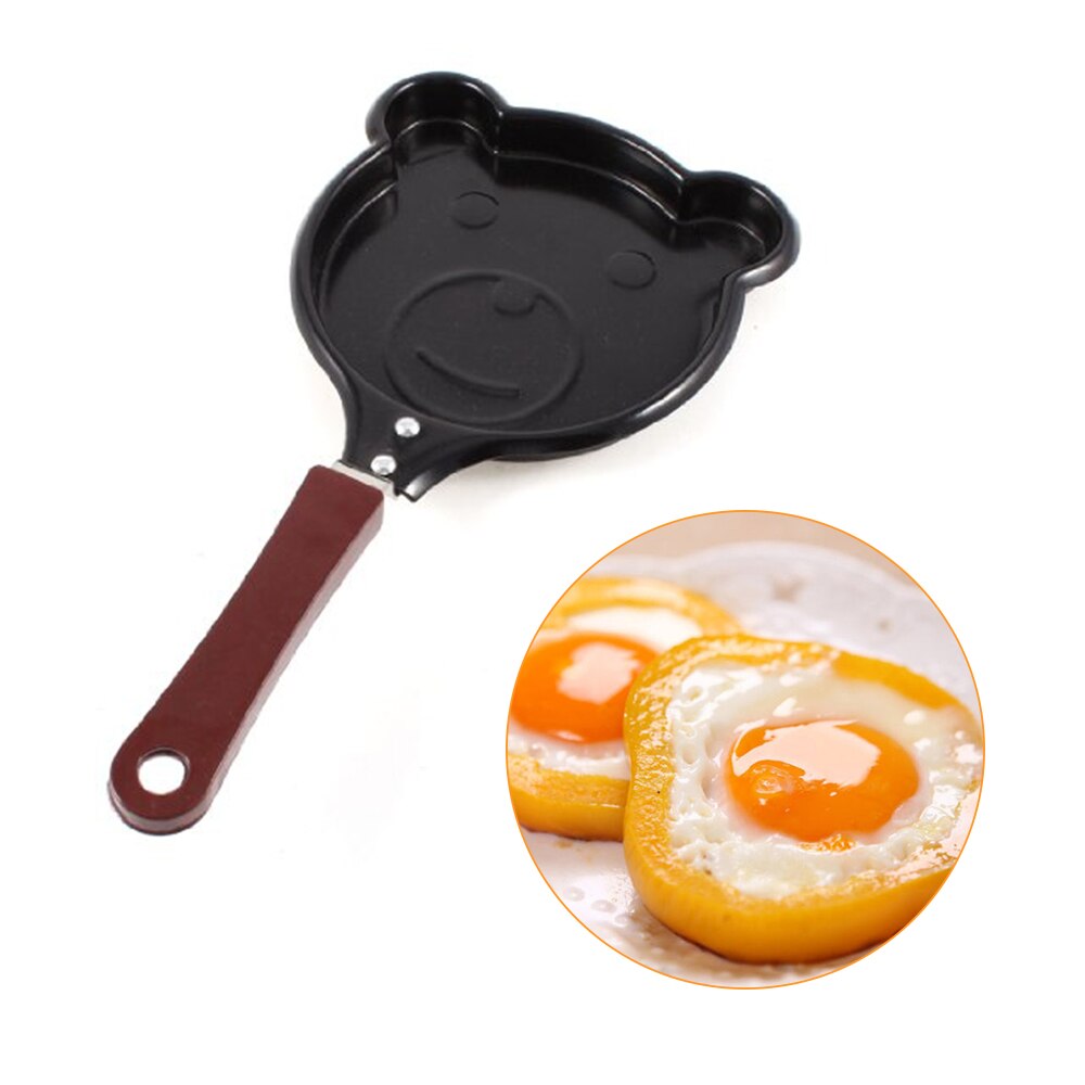 Antiadhésive oeuf crêpe poêle Pot omelette cuisine dessin animé ours visage en forme de poêle crêpe petit déjeuner fabricant cuisson oeuf Pot