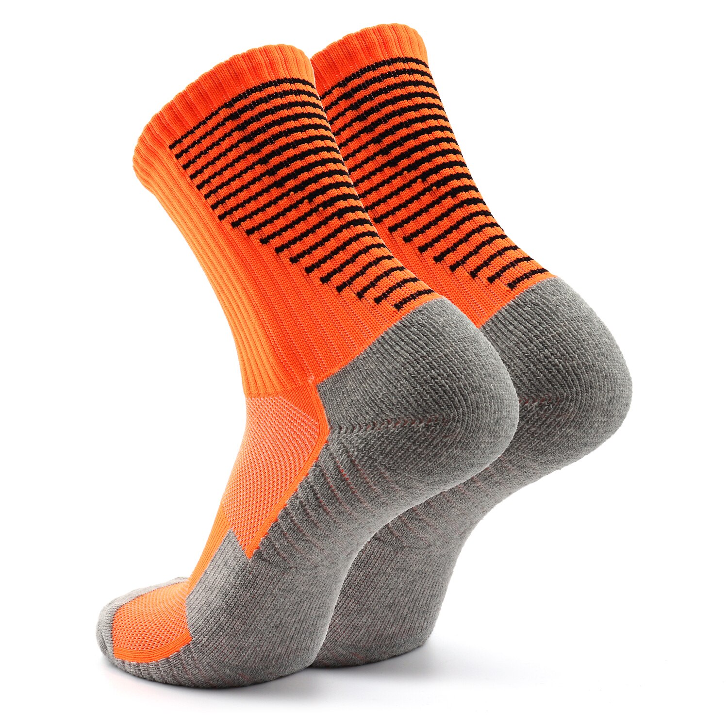 Soccer Socks Team Sports Socks Outdoor Fitness Breathable Quick Dry Socks Wear-resistant Athletic Socks Anti-skid Socks Adult: Orange / 3 Pairs