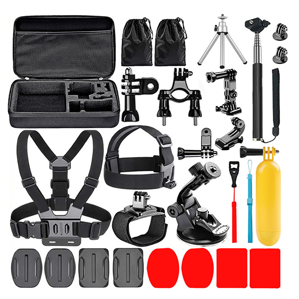 Action Camera Accessories Kit for Gopro Hero 12 11 10 9 8 7 6 5 4 Max Mount Session YI 4K SJCAM EKEN Osmo AKASO APEMAN Accessory: GRAY COLOR