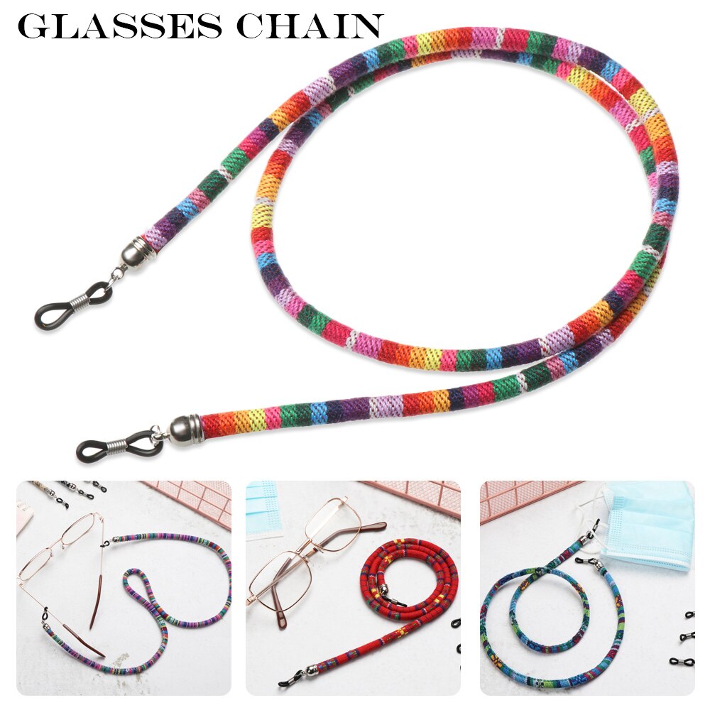 Grob Baumwolle Seil Bohemain stil Gläser Kette Ethnische Bunte Lesebrille Schnur Halter Maske Anti-verloren Seil Wandern Werkzeug