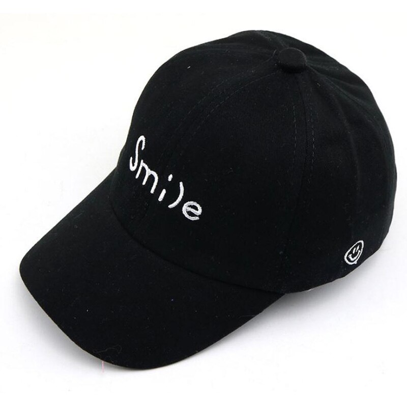 Doitbest-Gorra de béisbol para niños de 2 a 8 años, sombrero de béisbol con bordado de sonrisa, estilo Hip Hop, sombreros para niño o niña, snapback,: Black