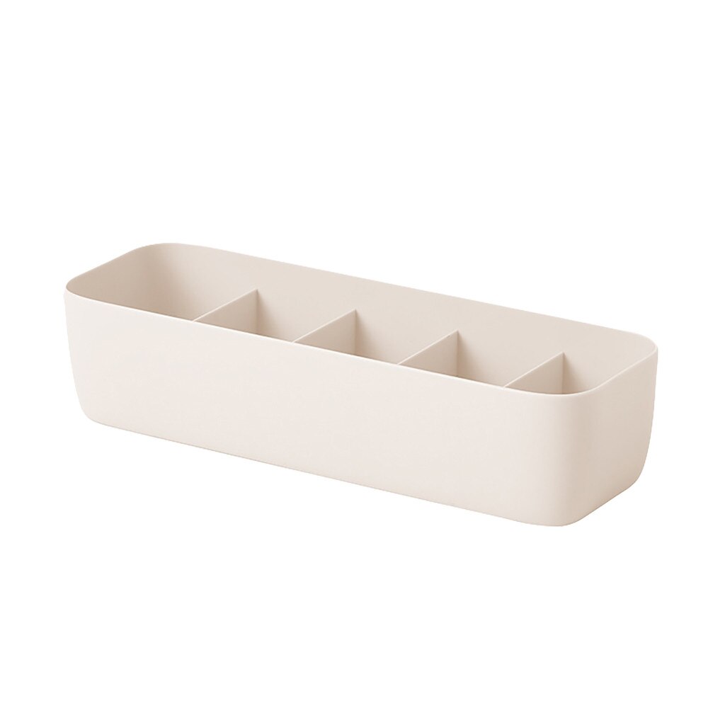 3/5 gitterskuffeorganisatorer separate sokker opbevaringsboks plastik undertøj trusser desktop overlejrende skuffer opbevaringsbokse: Beige 5 celle