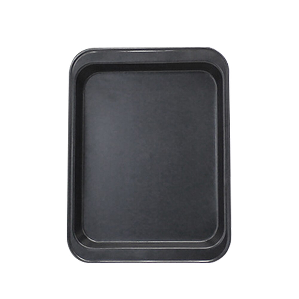 Rectangular Stainless Steel Non-stick Bread Cake Oven Baking Tray Kitchen Gadget: Black  L