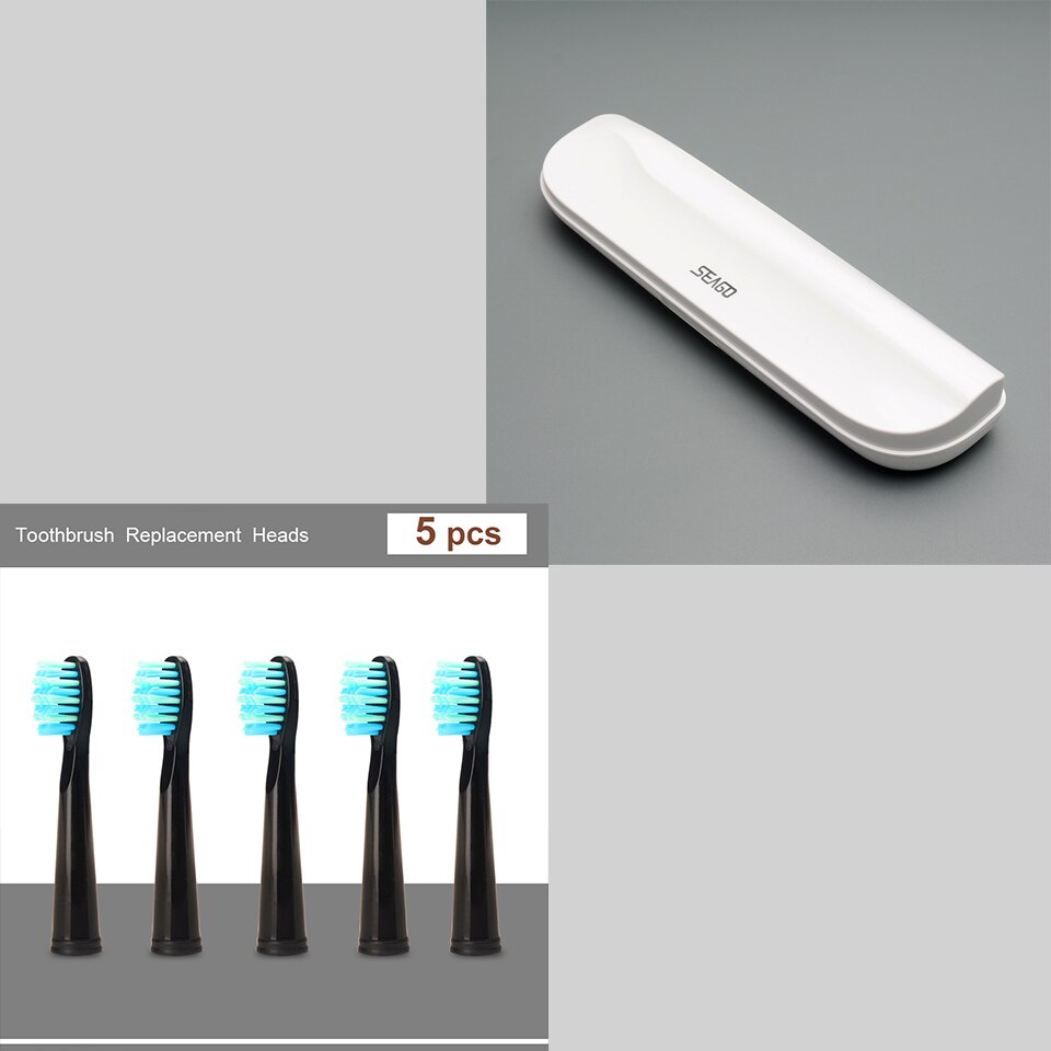 Seago Electric Toothbrush Replacement Heads Original Electric Toothbrush Heads fit for SG507 SG949 SG958 SG515 SG551: 5BlackHeads1Box