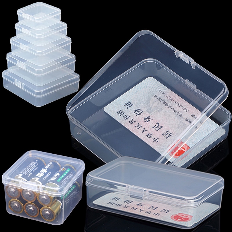 Mini Boxes Rectangle Clear Plastic Jewelry Storage Case Container Packaging Box for Earrings Rings Beads Collecting Small Items