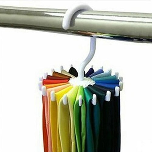 Porte-cravate rotatif réglable | porte-cravate réglable tenant 20 cravates de cou, organisateur blanc 6LOL