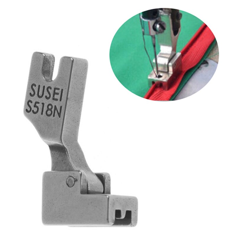 Pie de cremallera Invisible S518N para máquinas de coser, prensatelas para máquina Industrial, serie plana, acero de
