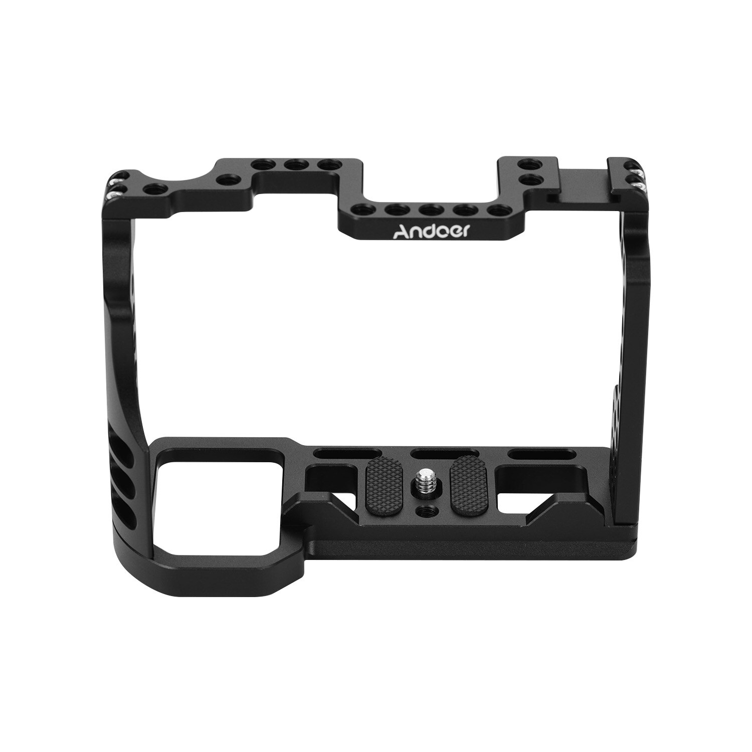 Andoer In Lega di Alluminio Video Camera Cage con Fredda Shoe Mount 1/4 Pollici e 3/8 Pollici di Fori per le Viti Compatibile con Sony a7R4 A7R IV