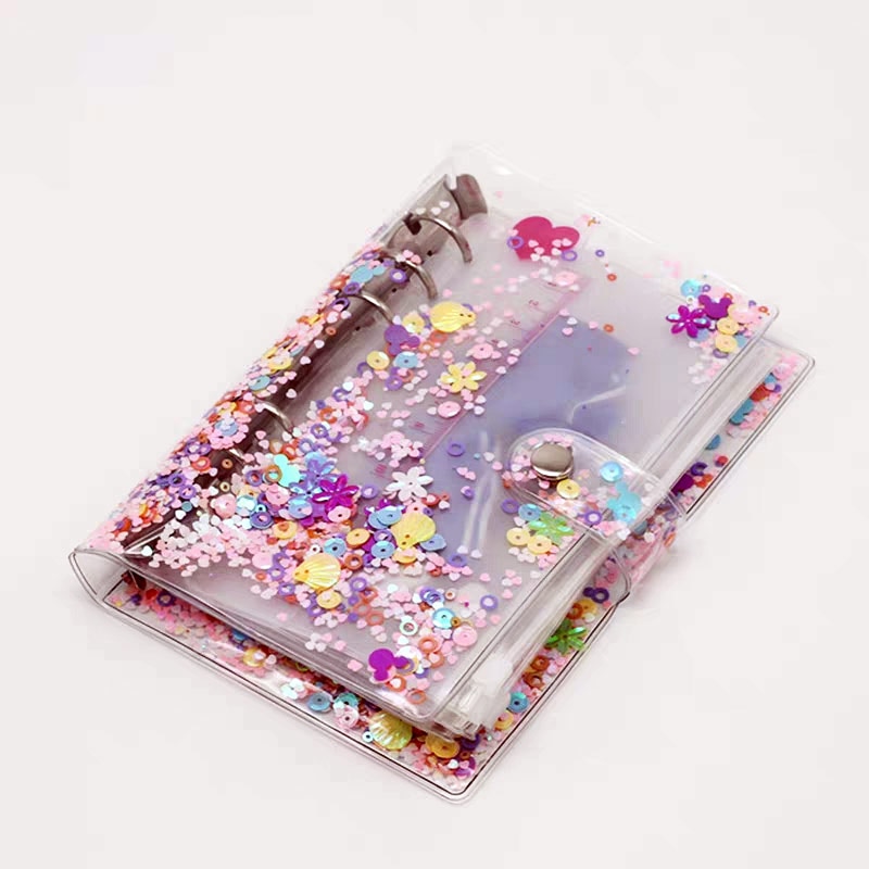 A5 roze drijfzand transparante losse bladen notitieboeken planner organizer map dagboek bullet journal 2 kleuren schrijfwaren school kantoor