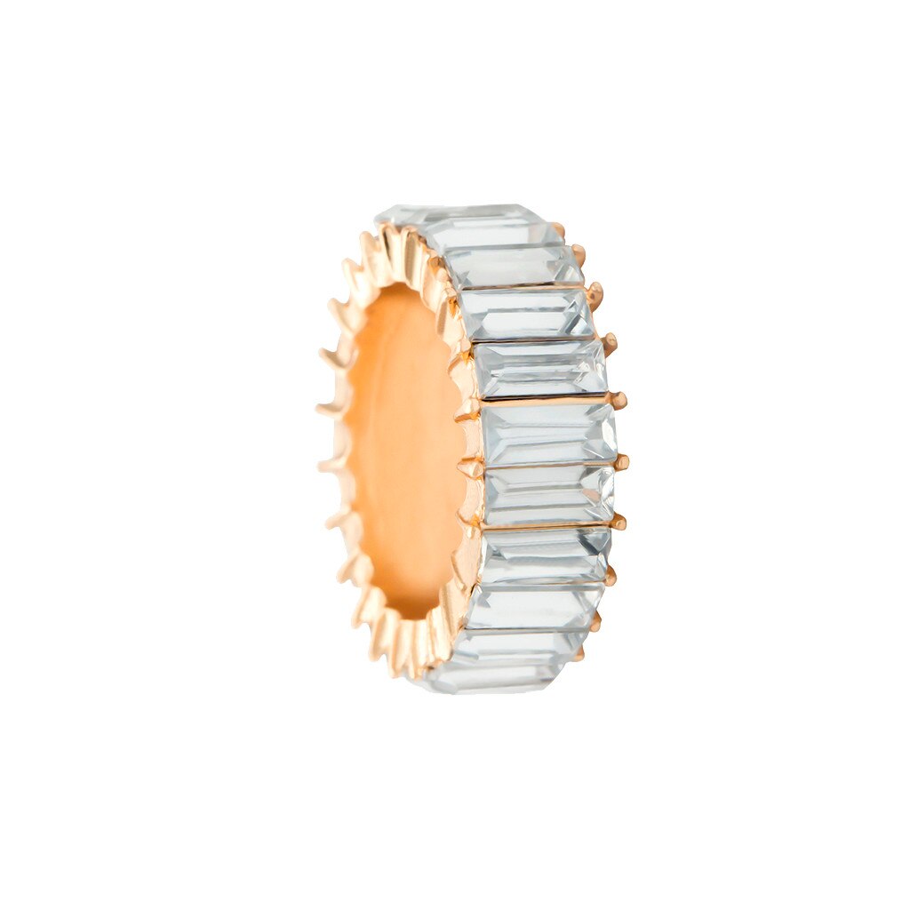 Anillo exquisito con tachuelas para mujer, piedra geométrica del arco iris, de joyería de boda, Anillos de Anel Anillos de la Alianza # jink: Clear