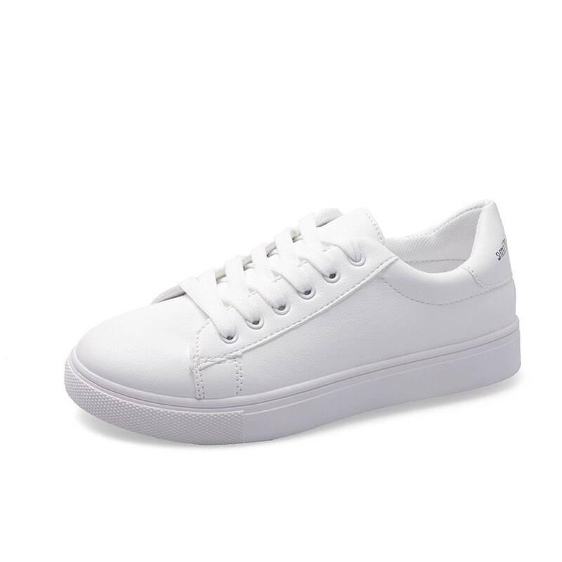 Goedkope damesschoenen witte schoenen dames lente wilde platte band casual schoenen sneakers enkele schoenen dames student: Wit / 8