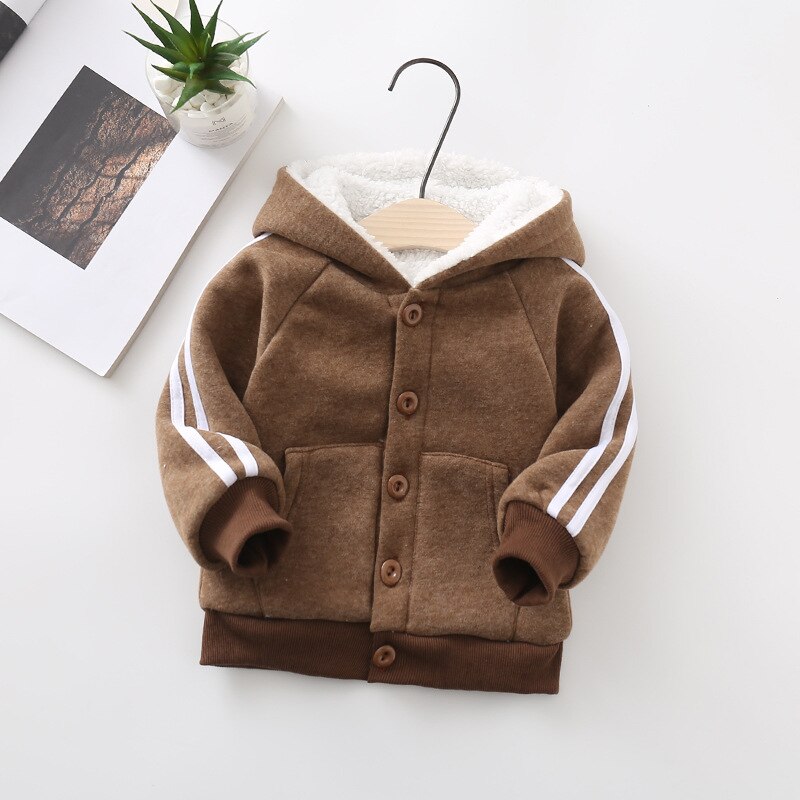 Zitrusfrüchte Herbst Winter Jungen Mädchen Baby Reißverschluss Jacke freundlicher Mit Kapuze Kaschmir Warme Dicke Baby zur Seite fahren Mantel 12-24M
