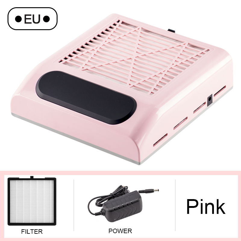 Coletor de pó para unhas, máquina de manicure, ferramentas, forte potência, aspirador de pó com filtro, extrator de unhas, ventilador, ferramenta para arte em unhas: Azul