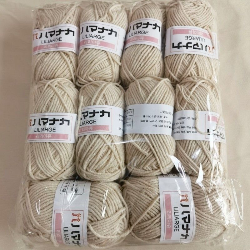 10pcs/pack 4 Strand Milk Cotton Yarn, DIY Woven Bag Scarf Crochet Thread, Flower Doll Sweater Knitting Yarn, Hand Woven: dark blue