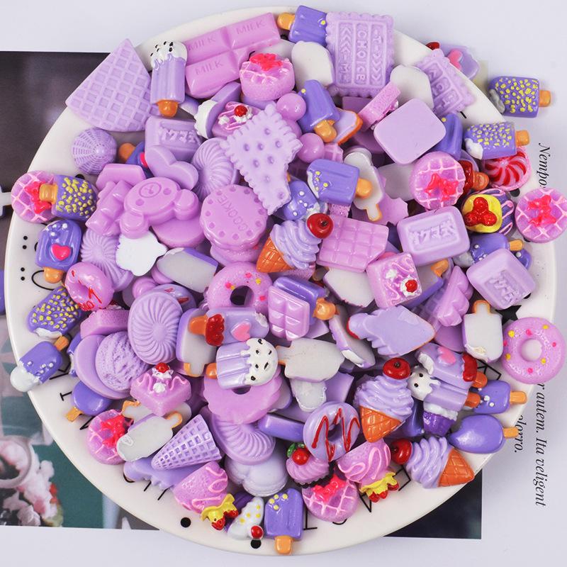 DIY Chocolate Sprinkles Charms For Slime Polymer Filler Addition Slime Accessories Toys Lizun Modeling Clay Kit For kids: 10 Pcs Purple