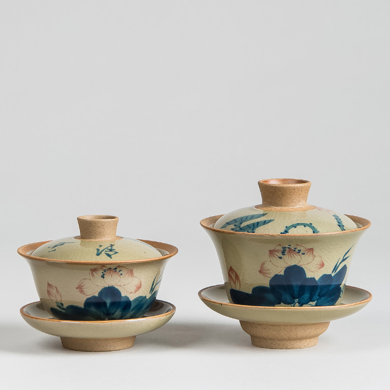 Kinesisk testel turee gaiwan vintage håndmalet keramik testel sæt håndmalet benporcelæn porcelæn kung fu te sæt skål