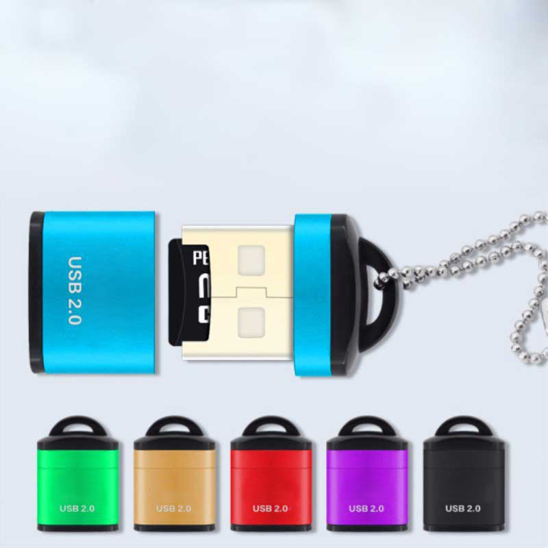 Mini High Speed USB 2.0 Card Reader with Keyring TF Micro SD Memory Card Adapter For Computer Laptop Notebooks Phone Accessories