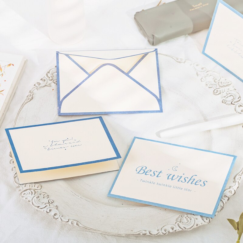 Greeting Card Envelope Set Warm Wishes Series Fresh Art Birthday Blessing Card Stationery School Office Supplies