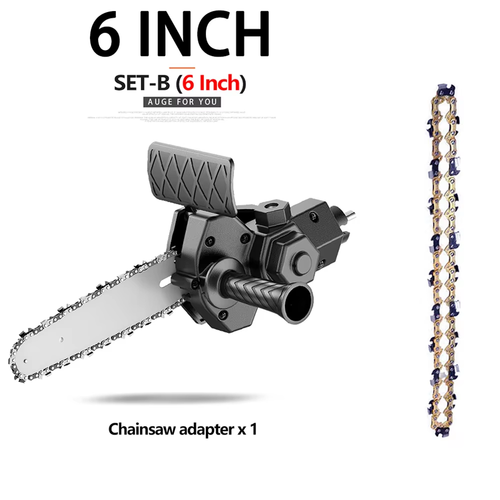 4 Inch Electric Drill Modified To Electric Chainsaw adapter Tool Portable Conversion Head Kits Woodworking Pruning: Dark Grey
