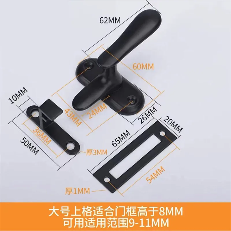 1pc Edelstahl Tür Fenster verriegelung Innen tür Sicherheits schloss Bad Scheune Tür bolzen Heimwerker Hardware Armaturen: Orange