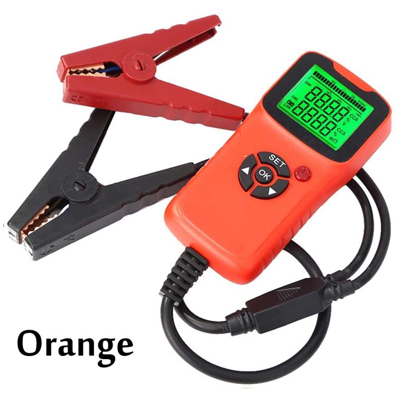 12V Digital Lcd Battery Tester Analyzer For Car Alternator Level Indicator Battery Analyzer Load Tester Automatic Diagnosis: Orange