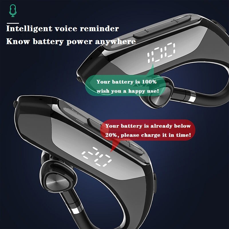 Bluetooth Headset 5.0 Oortelefoon Handsfree Hoofdtelefoon Led Display 9D Stereo Oordopjes Oortelefoon Voor Iphone Xiaomi