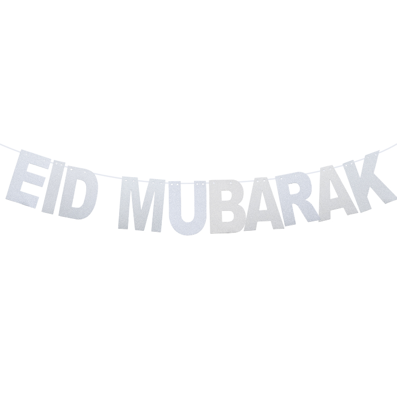 EID Mubarak bannière paillettes étoile lune lettre papier banderoles guirlande islamique musulman fête Ramadan Kareem décorations pour la maison 2024: vert militaire