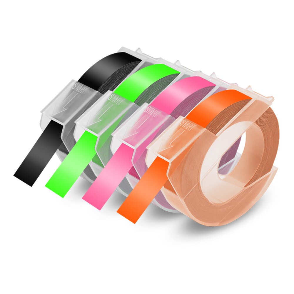 Uniplus 4pk til dymo etikettskriver 3d embossing etikett teip 9mm flerfarge kompatibel dymo teip labeller motex e -101 12967 1610: 5