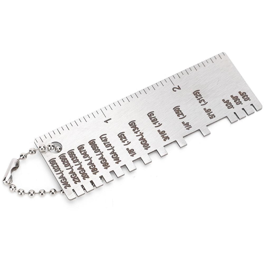 Stainless Steel Wire/Metal Sheet Thickness Gauge Welding Gage Plated Size Inspection Tool