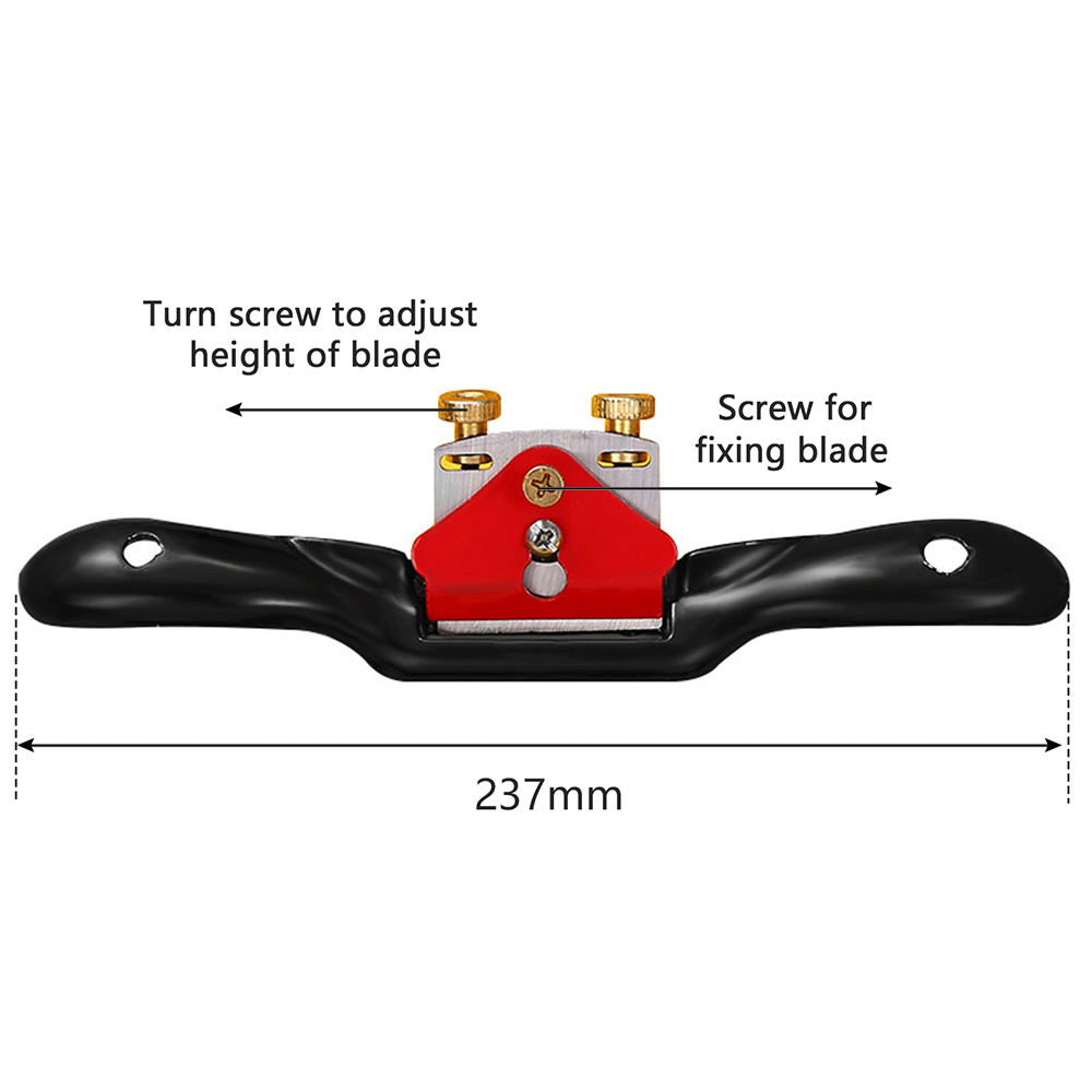 9 Inch Adjustable Spokeshave with Flat Base Hand Planer Cutting Edge Metal Blade Wood Working Hand Tool