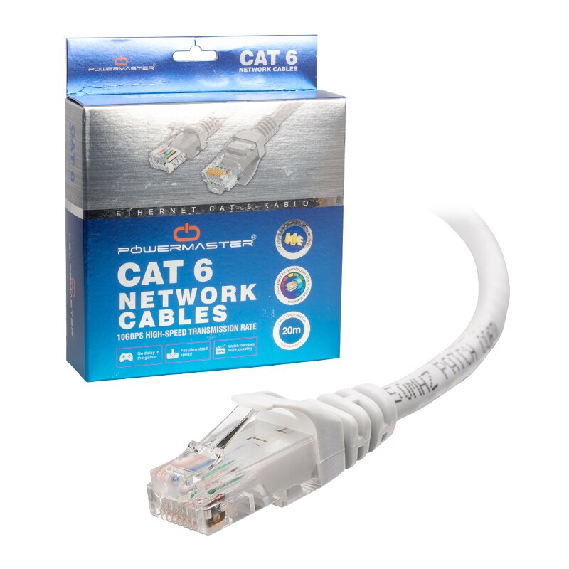 CABLE. CAT6 20 METER GRAY BOXED POWERMASTER