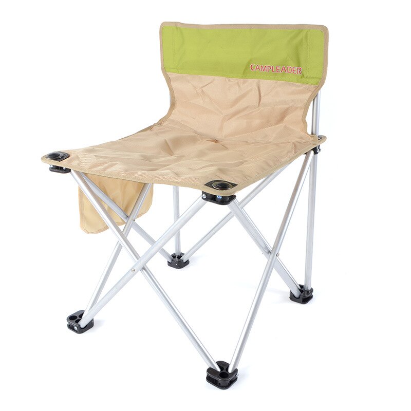 Outdoor Camping Klapstoel Draagbare Rugleuning Schets Picknick Barbecue Vissen Kruk Kamp Stoel Strand Stoel Opvouwbaar: Khaki Green