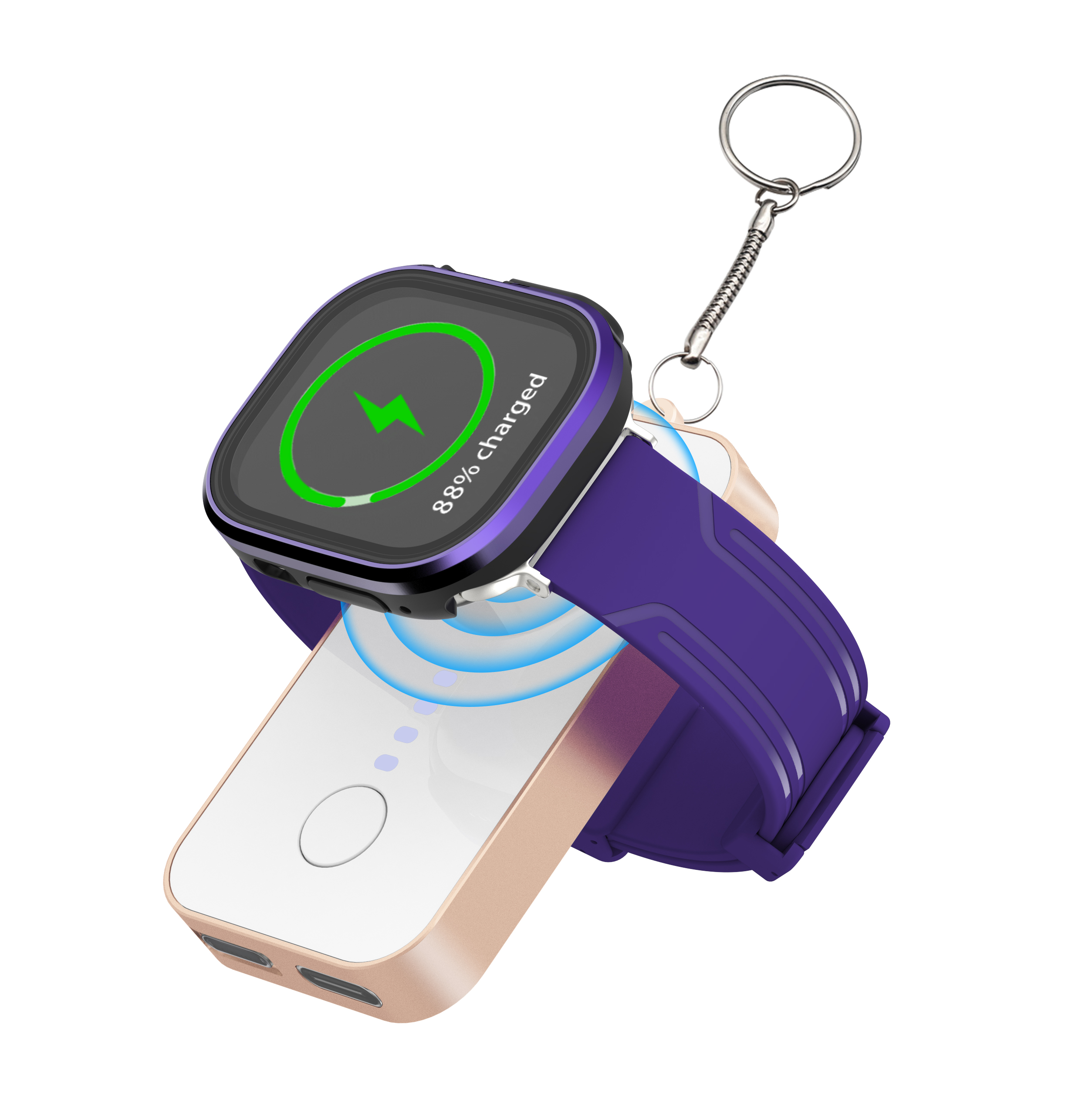 Magnetisk trådlös laddare för apple watch 10 9 8 7 6 5 4 se 1200 mah bärbar usb typ c magnetisk snabbladdare för iwatch ultra 2: Beige
